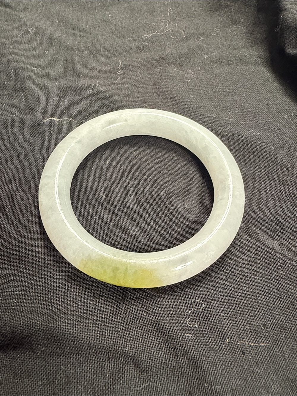 Jade Pale Green and Light Yellow Jade Bangle Bracelet